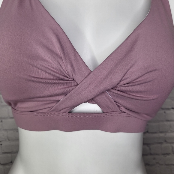 Purple Crisscross Sports Bra with Removable Padding Size L - Picture 3 of 9